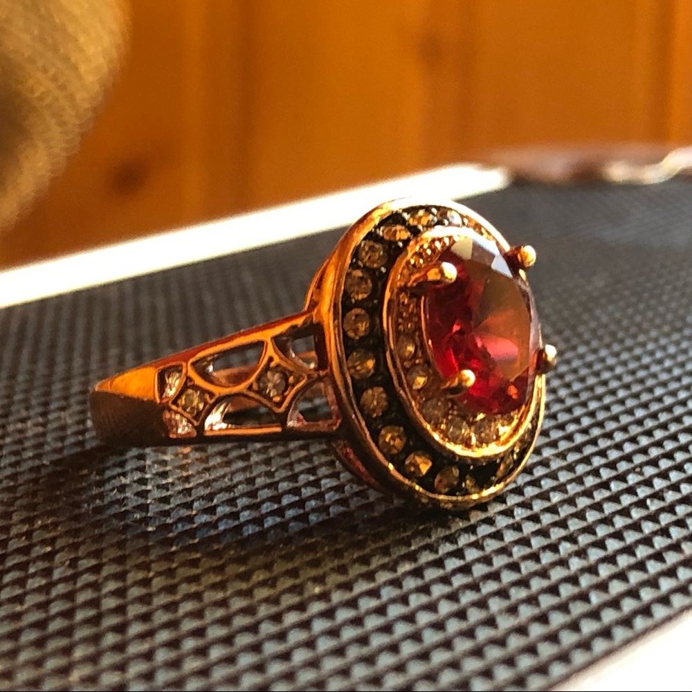 Ruby Engagement Ring With Diamonds - image 1